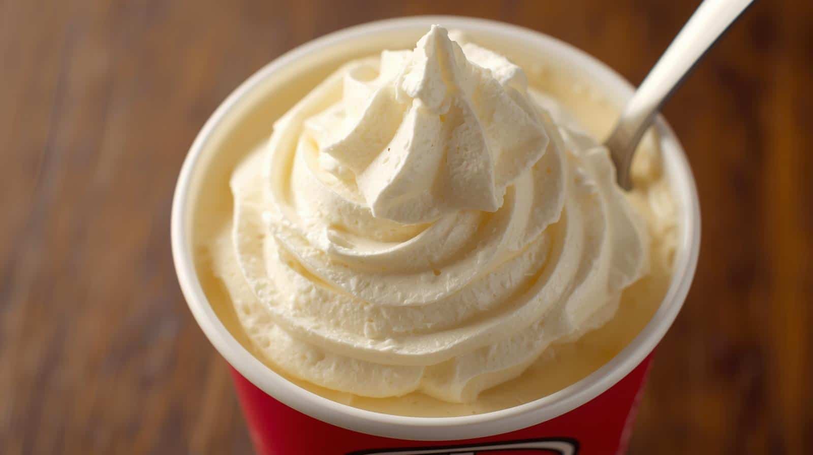 Wendy's Creamy Vanilla Frosty in signature red cup