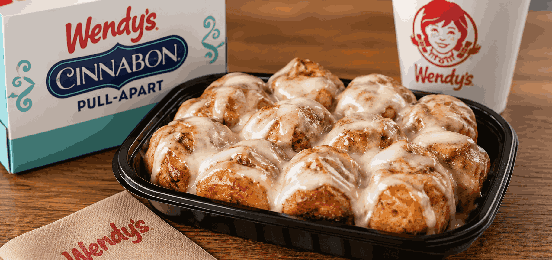 Wendy's Cinnabon Pull-Apart with cream cheese frosting and cinnamon