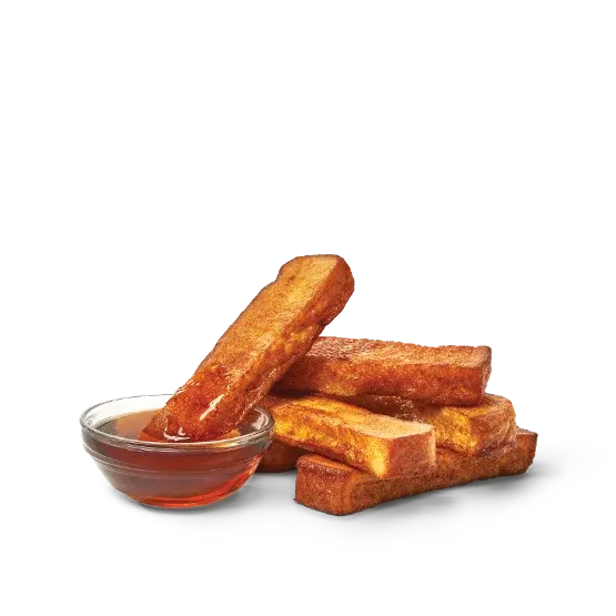 Wendy's Homestyle French Toast Sticks 6 PC golden brown with cinnamon syrup