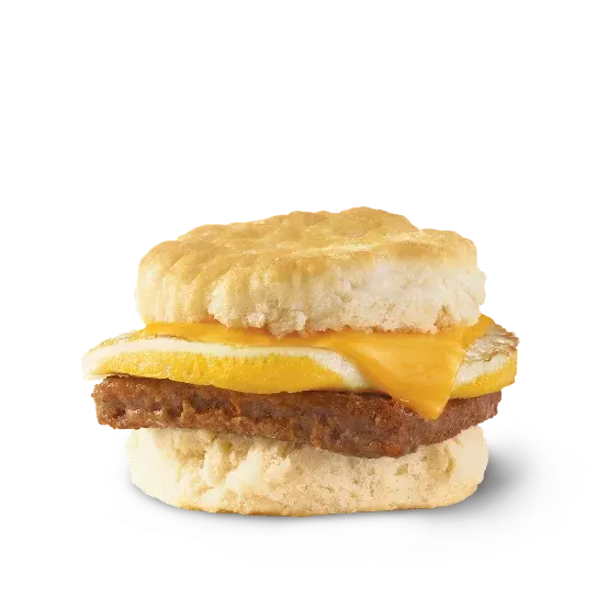 Wendy's Sausage Egg and Cheese Biscuit on buttermilk biscuit